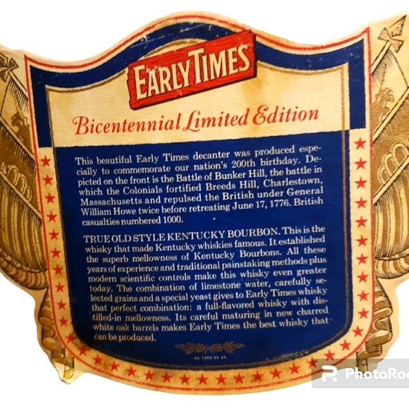 Vintage The Early Times American Revolution Bicentennial-Illinois Cer. Decanter - Picture 8 of 10